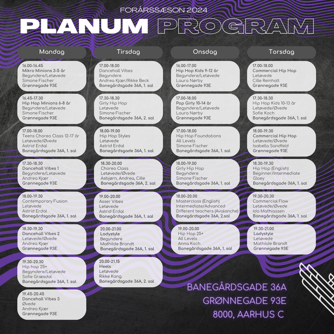 Program for forårssæsonen 2024
