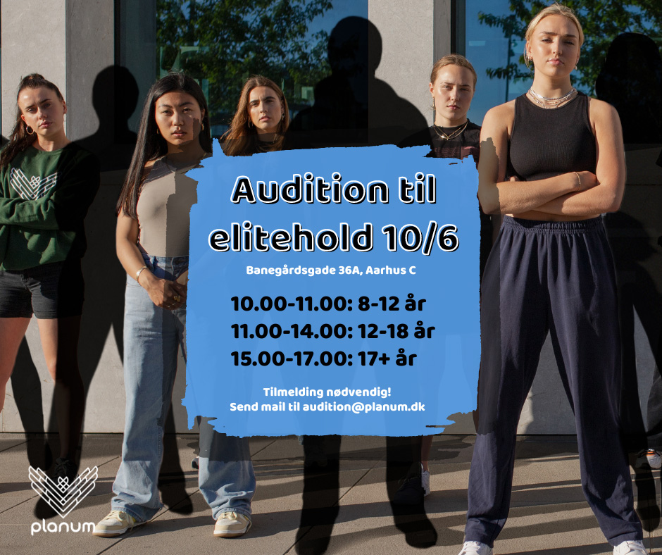 Audition til elitehold lørdag 10. juni på Banegårdsgade 36 A